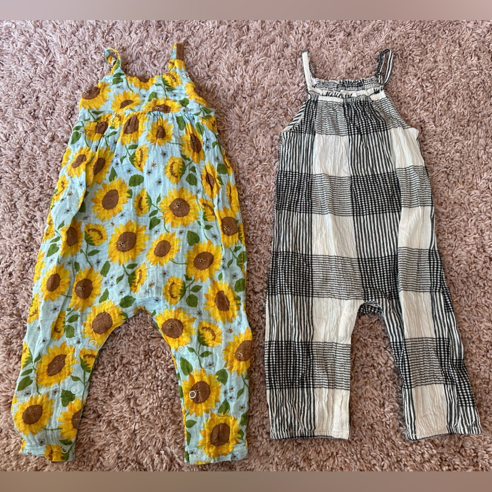 Angel Dear Sunflower onesie, Mimi & Maggie Black & White onesie